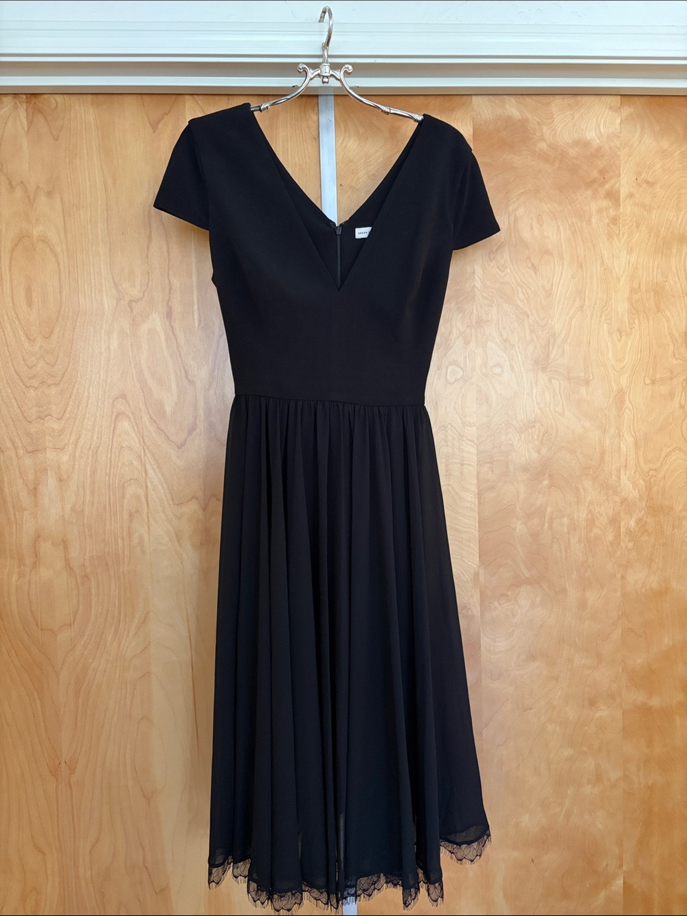 Dress the Population Black V-Neck Midi Dress